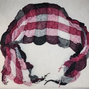 Whimsigoth Tattered Scarf Black Purple Whimsi Witch Fringe Cottagecore Patchwork